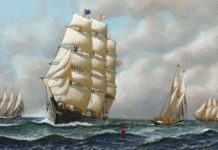 Featured Lot: Antonio Jacobsen, “Full Clipper Ship”