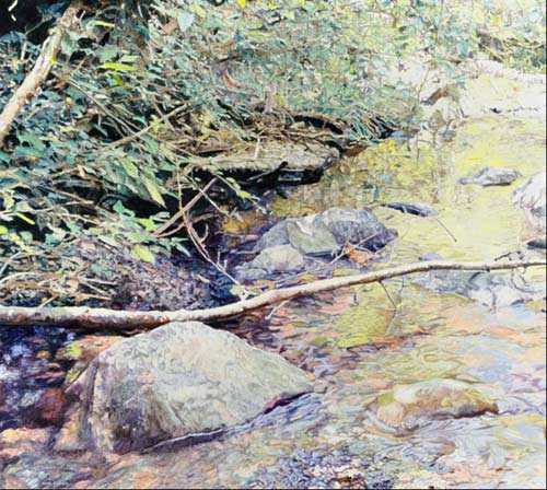 William Nichols, “Saratoga Stream,” oil on linen, 43 x 48 inches