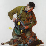 Featured Lot: Norman Rockwell, “Easter (Soldier Watering Tulip)”