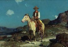 Featured Lot: Frank Tenney Johnson, “In Old Wyoming aka On the Alert”