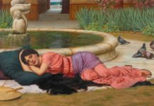 Featured Lot: John William Godward, “A Cool Retreat”
