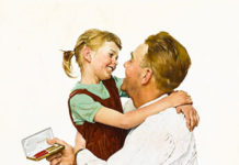 Featured Lot: Norman Rockwell, “She Gave Me a Parker 61 (Happy Birthday to Dad)”