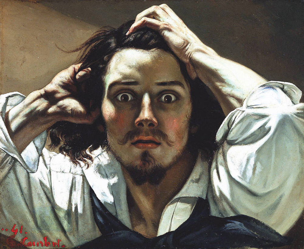 Gustave Courbet, “Self-Portrait as the Desperate Man,” 1845, oil on canvas, 18 x 22 in. (c) Private Collection 2016