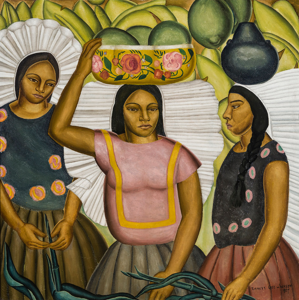 Everett Gee Jackson, “Tehuantepec Women,” 1927, oil on canvas, 32 x 32 in. (c) Hirschl & Adler Galleries 2016