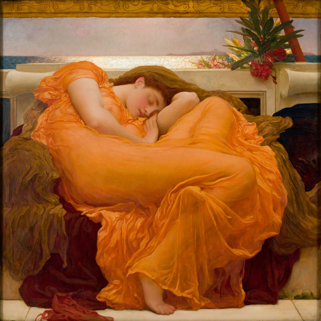 Frederic Leighton, “Flaming June,” 1895, oil on canvas, 47 x 47 in. (c) Museo de Arte de Ponce 2016