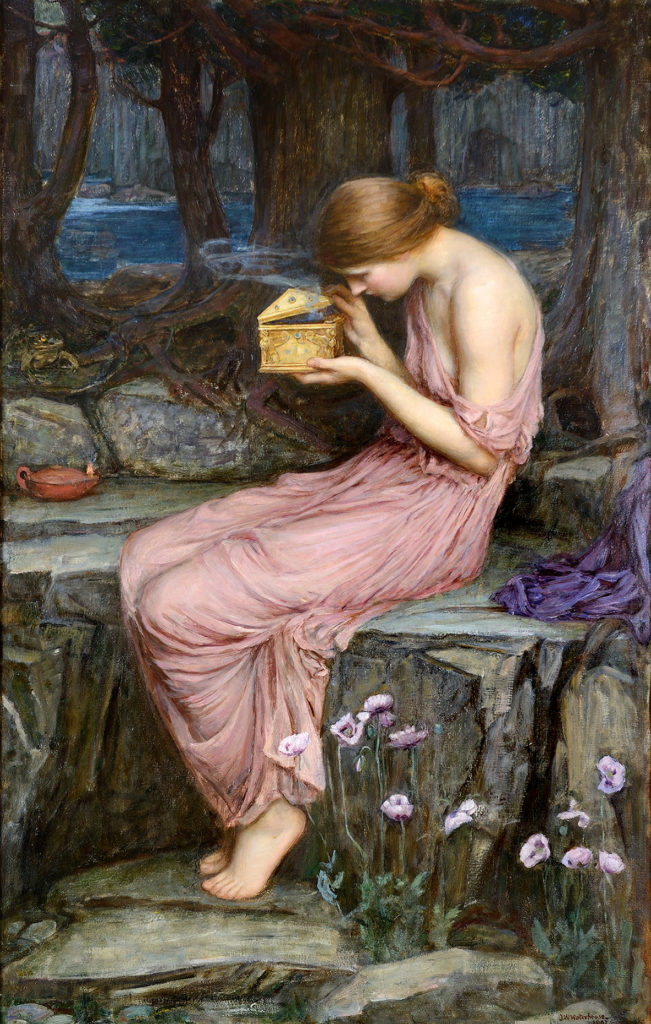 John William Waterhouse (1849-1917), “Psyche Opening the Golden Box,” 1903. Oil on canvas. Private collection. 