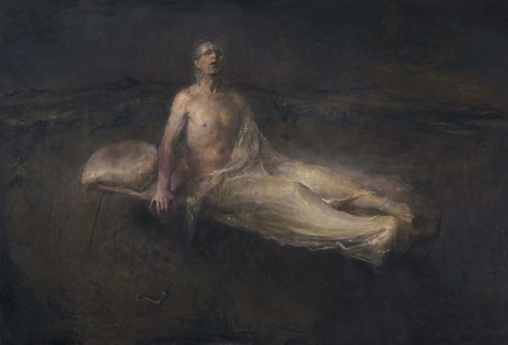 Odd Nerdrum, “The Night,” 2006, oil on canvas, 116 x 79 in. (c) Booth Gallery 2016