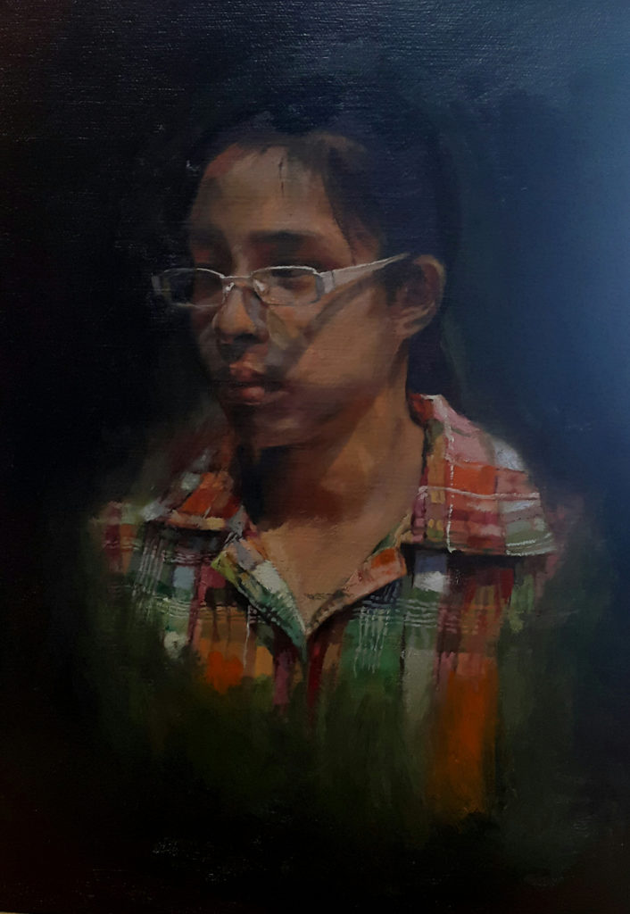 Ray Wanda Totanes (Winner – Da Vinci Initiative), “Perception of Self,” 2015, oil, 16 x 12 in. (c) ARC 2016