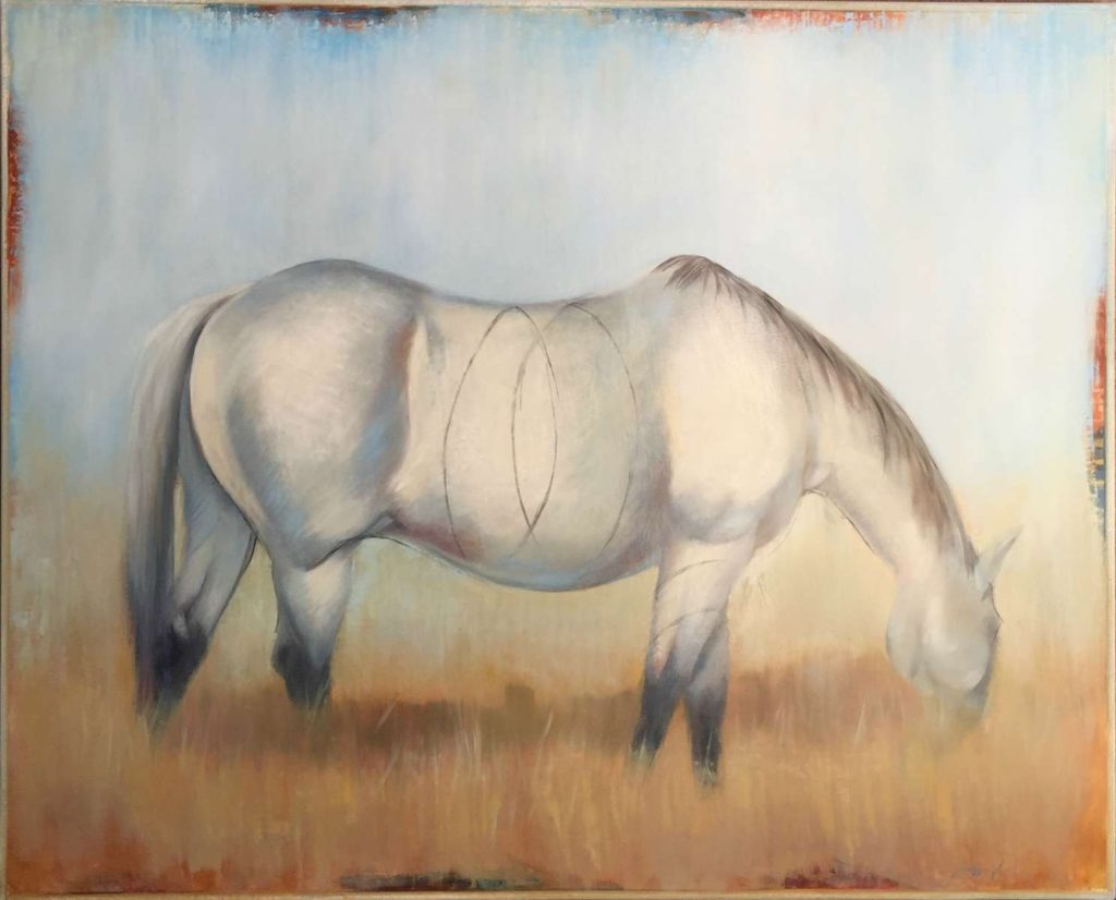 Poteet Victory, “Horse Study in Grey,” oil on canvas, 34 x 42 in. (c) McLarry Modern 2016