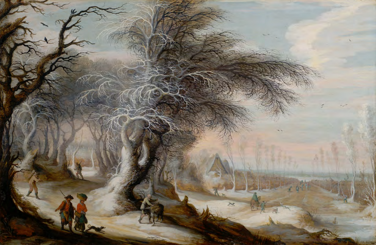 Gijsbrechts Leytens, “Winter landscape animated with villagers,” oil, 48 x 74 cm. (c) De Jonckheere Gallery 2016