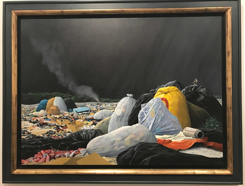 Tomás Sánchez, “Basura de colores bajola tormenta,” 1991, acrylic on canvas, 43 x 59 in. (c) Image courtesy Violeta De la Serna 