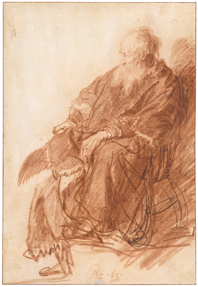 Rembrandt van Rijn, “Old Man Seated,” 1631, chalk on paper, (c) National Gallery of Art 2016