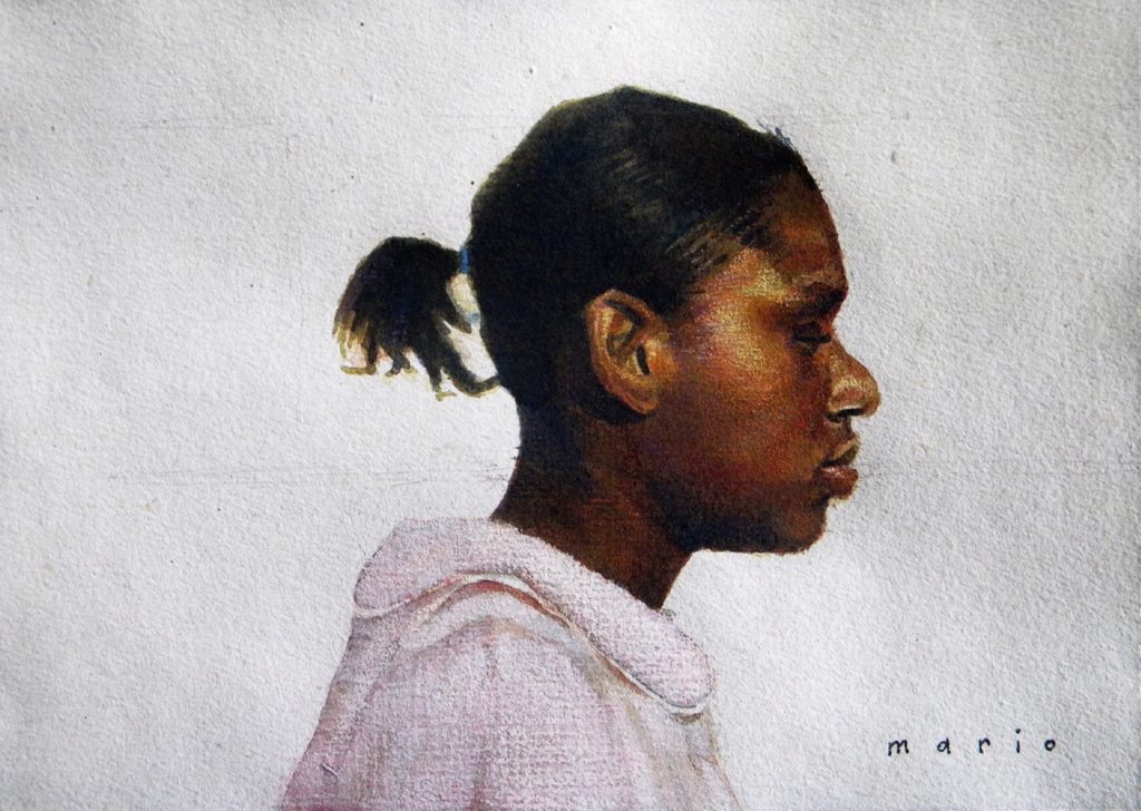 Mario Robinson, “Plum,” 2013, watercolor, 9 x 12 in. (c) Grenning Gallery 2017