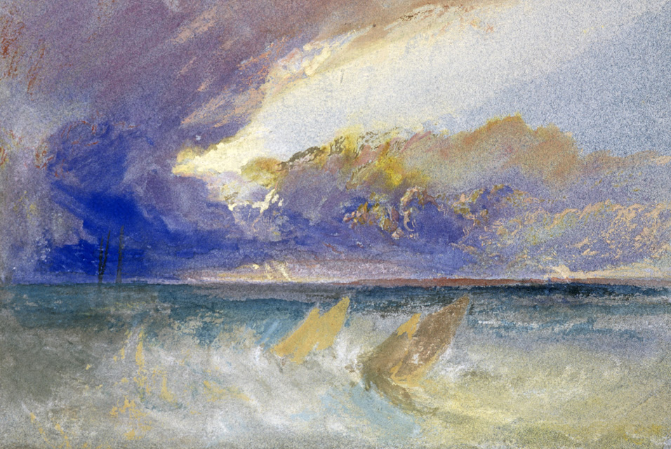 J.M.W. Turner, “Sea View,” mid-1820s, watercolor on blue paper, (c) National Galleries of Scotland 2017