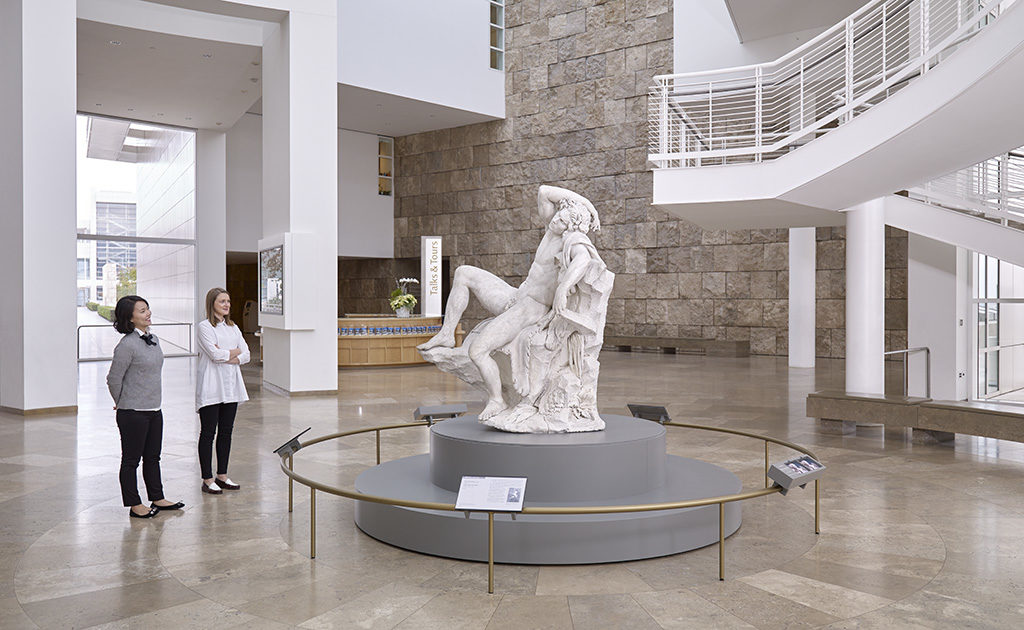 Bouchardon’s copy of the classical sculpture “The Barberini Faun,” circa 1726, on display in the Museum’s Entrance Hall (c) J. Paul Getty Museum 2017