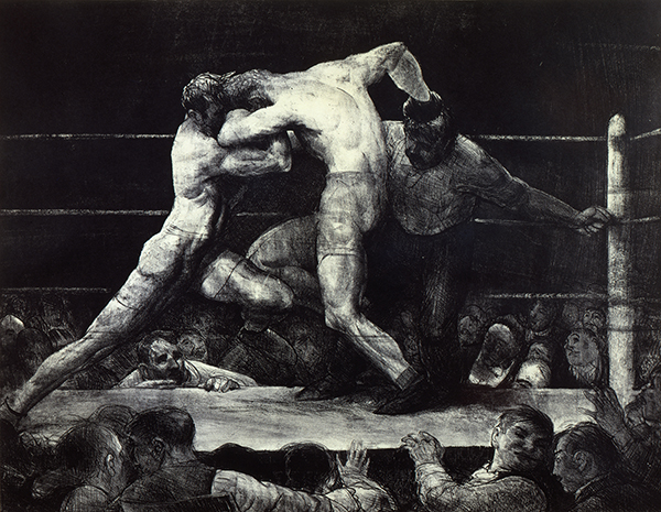 George Bellows, “A Stag at Sharkey’s,” 1917, lithograph, (c) Private Collection