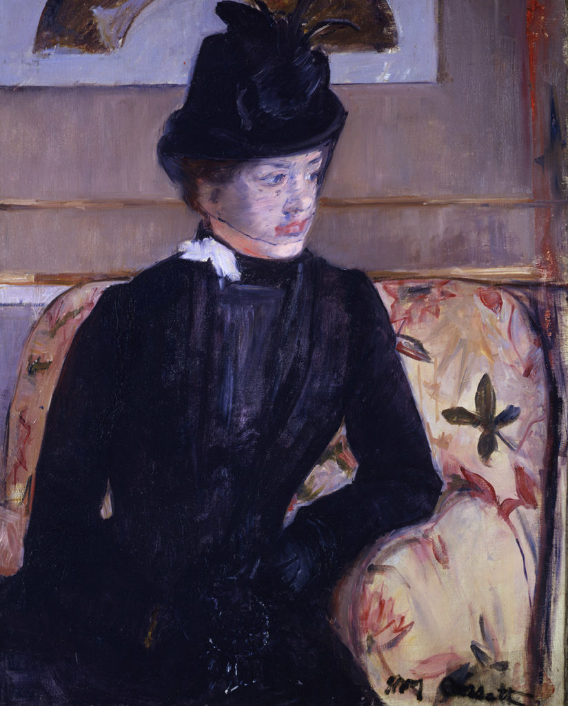 Mary Cassatt, “Young Woman in Black (Portrait of Madame J),” 1883, oil on canvas, 31 1/2 x 25 in. © Peabody Art Collection 2017