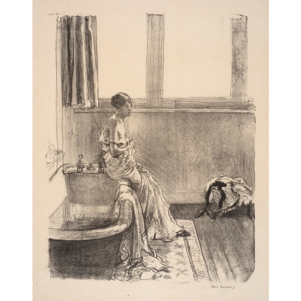 Ethel Gabain, “The Silken Wrap,” 1916, lithograph, 13 x 10 in. © The Fine Art Society 2017