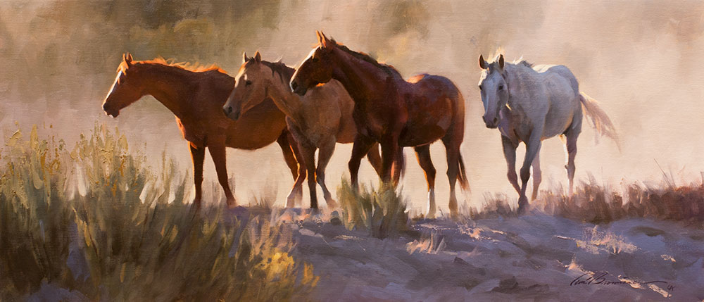 Tom Browning, “On the Lookout,” 2015, oil on canvas, 12 x 28 in. private collection
