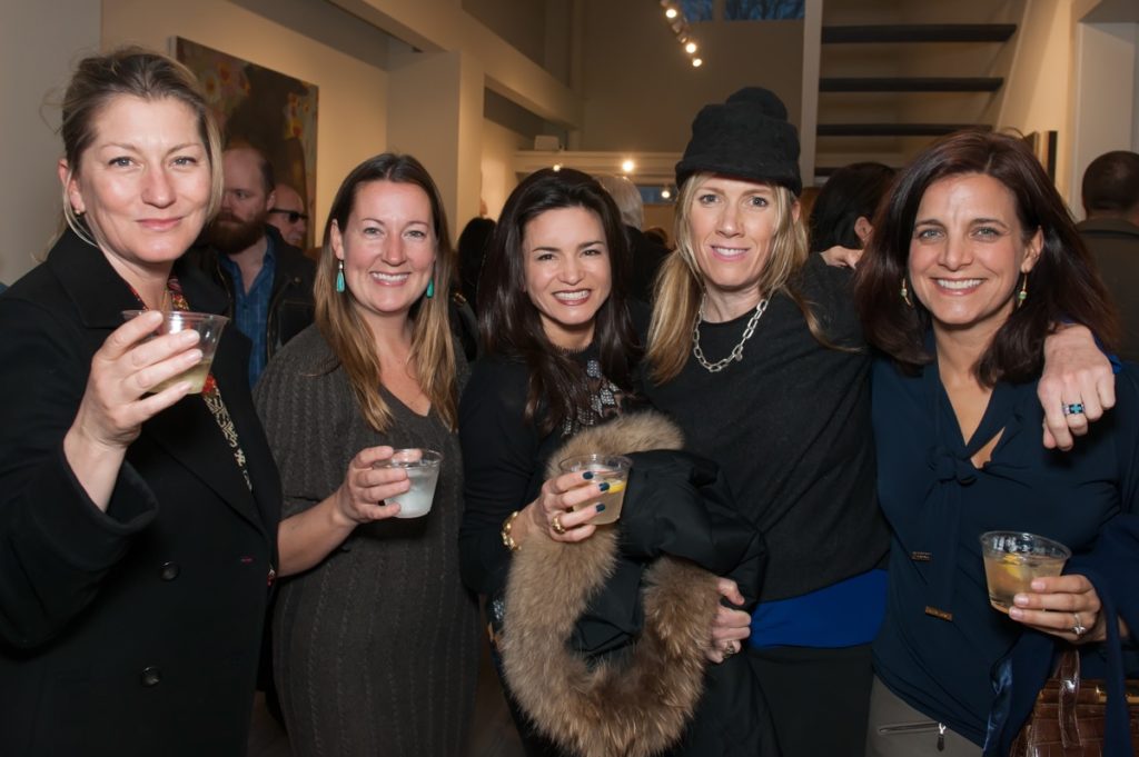 (Left to right) Kristen Peterson, Danielle Wilson, gallery director Eve Gianni Corio, Gretchen Comply, and Laura Molinari Tarbet