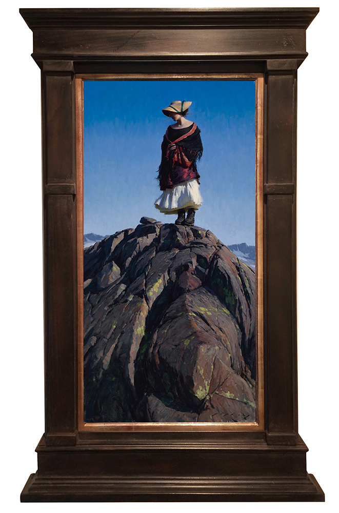 Jeremy Lipking, “Above Timberline,” oil on canvas, 36 x 18 in. © Image Courtesy Arcadia Contemporary