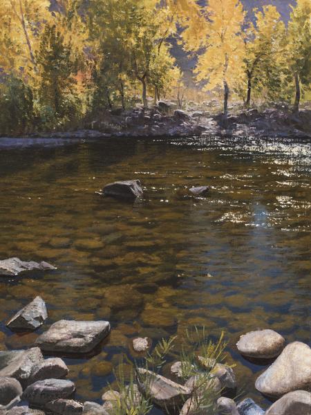 Jay Moore, “A Glance at Autumn,” oil on linen, 24 x 18 in. © Trailside Galleries