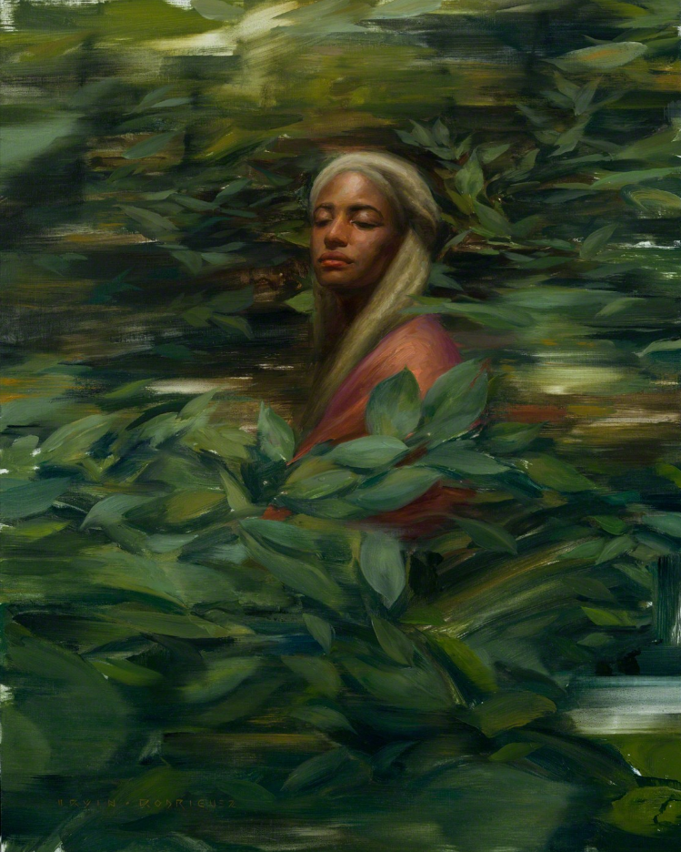Irvin Rodriguez, “Among the Leaves,” oil on linen, 30 x 24 in. © Sirona Fine Art 2017
