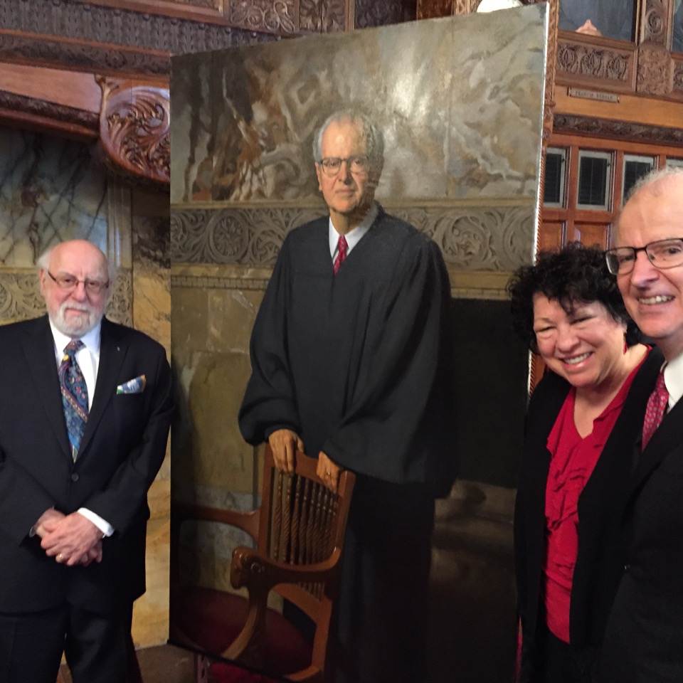 (Left to Right) Artist Daniel Green, U.S. Supreme Court Justice Sonia Sotomayer, and Chief Judge Jonathan Lippman at the portrait unveiling 