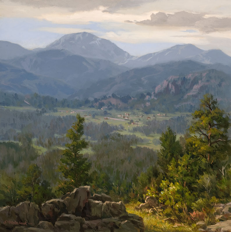 John Pototschnik, “View Across the Valley,” oil on canvas, 30 x 30 in. © Southwest Gallery 