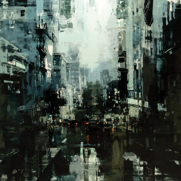 Jeremy Mann, “SF 8,” oil on panel, 48 x 48 inches