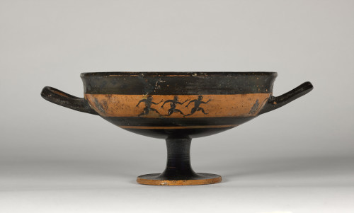 Attic pottery, “Coupe a figures noires,” circa 530 BCE, ceramic