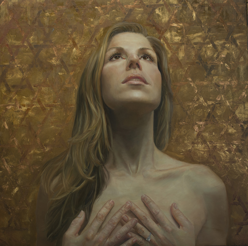 Shana Levenson (b.1981), "Repent and Forgive," 2016, oil on dibond, 20 x 20 inches, Abend Gallery 
