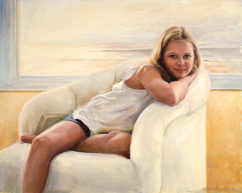 Linda Harris Reynolds (b.1957), "Nina in Summer," 2017, oil on linen, 27 x 34 inches, Private collection
