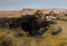 Buffalo Hunt Oil Painting Selected for Live Auction Fine art auctions - Charles M. Russell