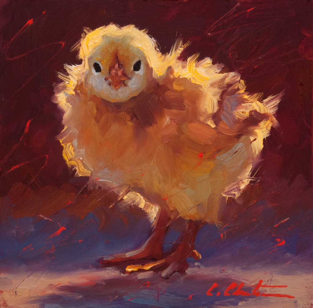 how to paint birds - portrait of a chick