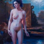 Bathing Outside, at Night: A Painting by Patricia Watwood Figurative art