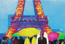 Angels of Paris, Hollywood, London, New York Acrylic cityscape paintings