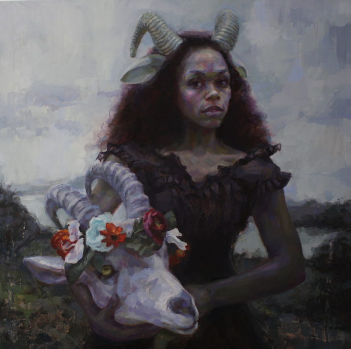 Jennifer Balkan, “The Wild,” oil on aluminum panel, 30 x 30 in.