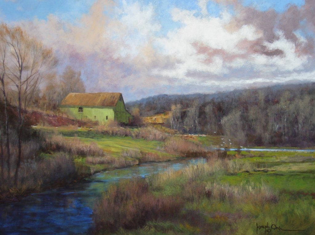 Joseph Orr, “The Green Barn,” 20 x 24 in. Courtesy of Kodner Gallery, St. Louis, MO