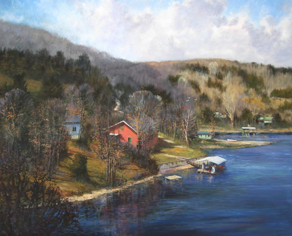 Joseph Orr, “Holiday Cove,” 40 x 40 in. Courtesy of Kodner Gallery, St. Louis, MO
