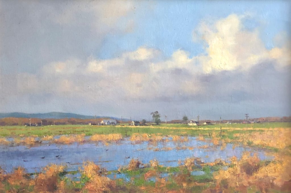 Jim McVicker, “Flooded Fields,” oil, 20 x 30 in.