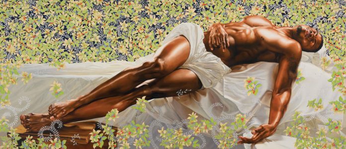 Kehinde Wiley, “Sleep,” 2008, oil on canvas, 132 x 300 in. (335.3 x 762 cm), Rubell Family Collection, Miami
