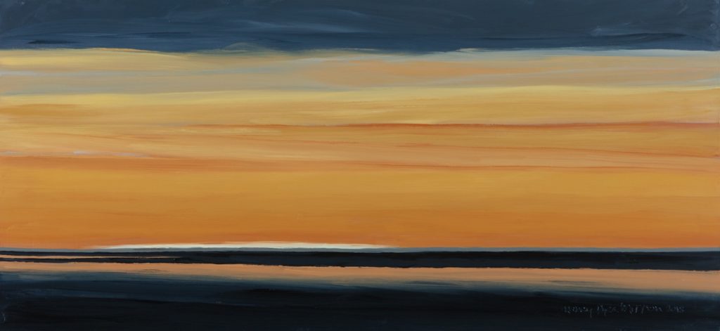 Nancy Mitton, “Light Over Long Island,” oil on canvas, 30 x 64 in.