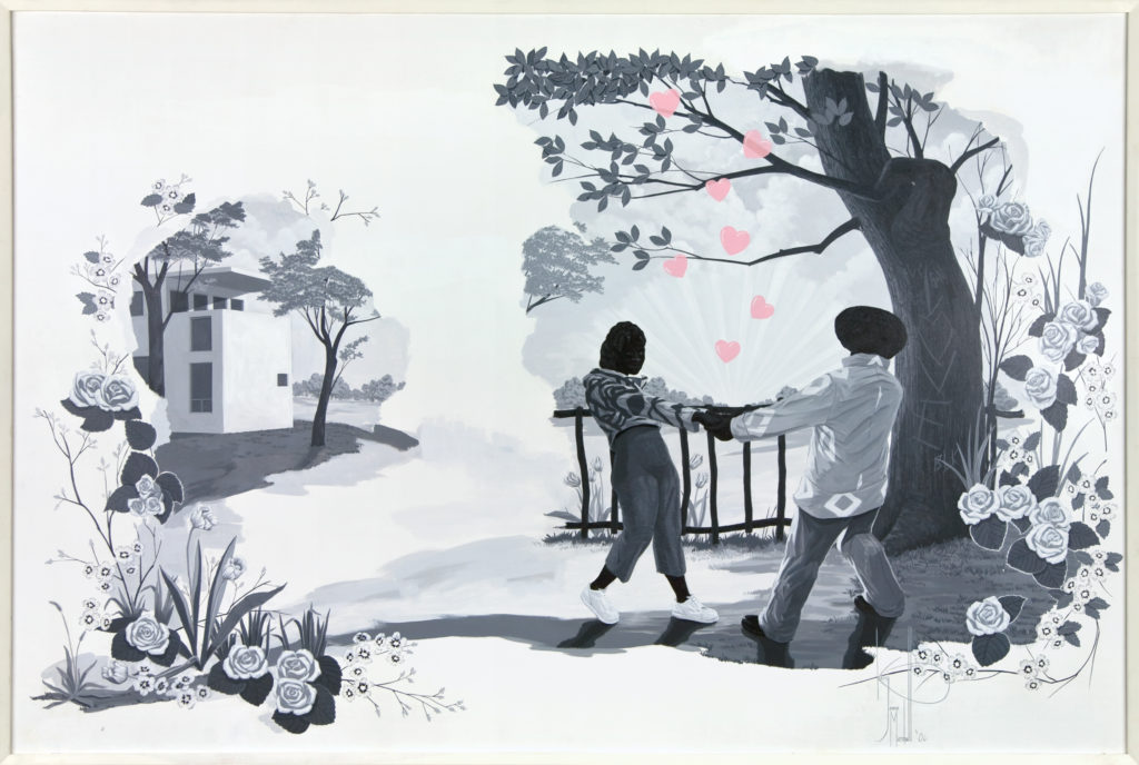 Kerry James Marshall, “Vignette #10, 2007,” acrylic on fiberglass, 74 x 110 in. (188 x 279.4 cm). Courtesy of Rubell Family Collection, Miami. Art © Kerry James Marshall.