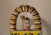 Robert Jackson: Still Life Rebel Robert C. Jackson, “Bob’s Burger Arch,” oil on linen, 40 x 30 in.