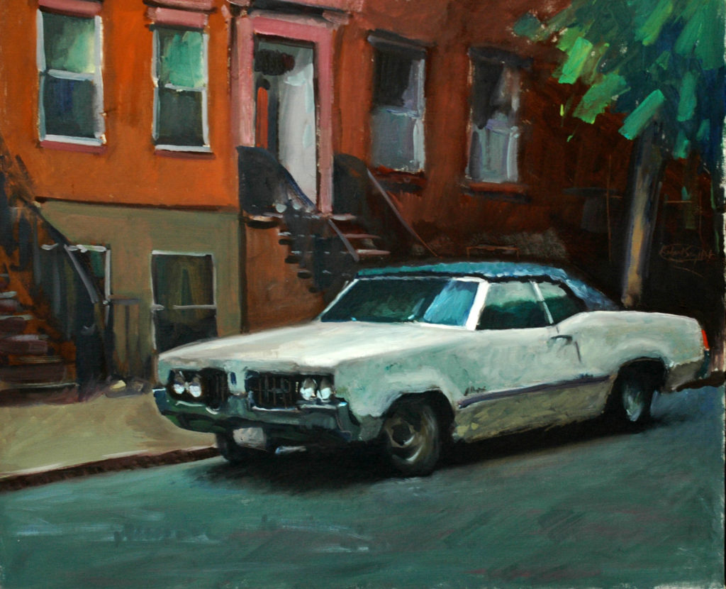 Robert Seyffert, “Convertible, West Village NYC circa 1995,” oil on canvas, 25 x 30 in.
