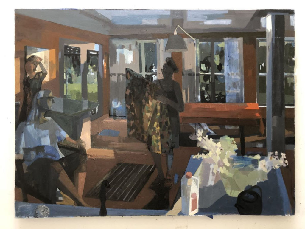 Susan Lichtman, “Camo Jacket,” 2019, oil on canvas, 14 x 20 in.