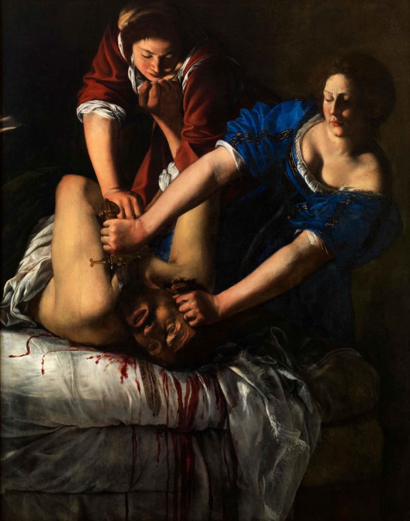 Artemisia Gentileschi (Italian, 1593–1653 or later), “Judith and Holofernes,” 1612–13, oil on canvas, Museo e Real Bosco di Capodimonte