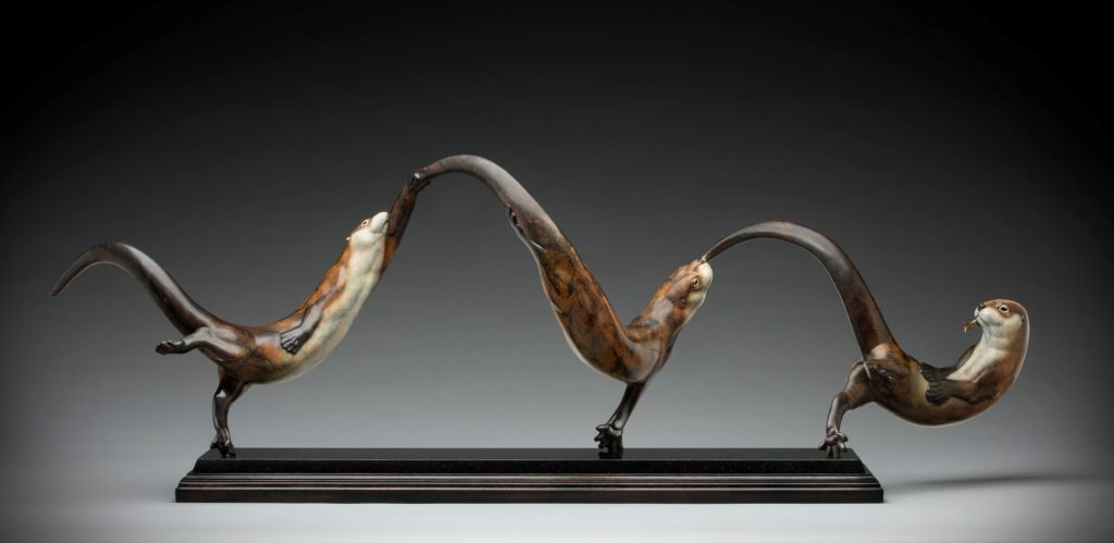 Joshua Tobey, “Go with the Flow,” bronze, 20 x 63 x 13 in.