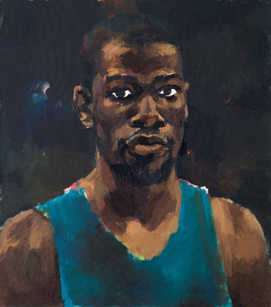 Lynette Yiadom-Boakye, “Greenhouse Fantasies,” 2014, oil on canvas. Hudgins Family Collection, courtesy of the artist and Jack Shainman Gallery, New York, © Lynette Yiadom-Boakye